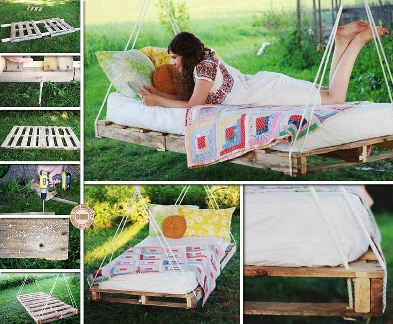 A Perfect DIY Pallet Swing Bed