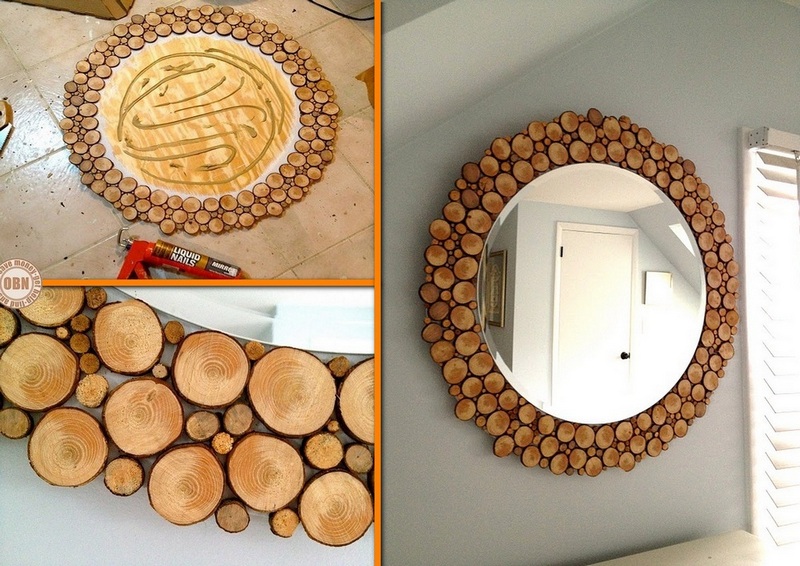 100% Luxurious DIY Wood Slice Mirror