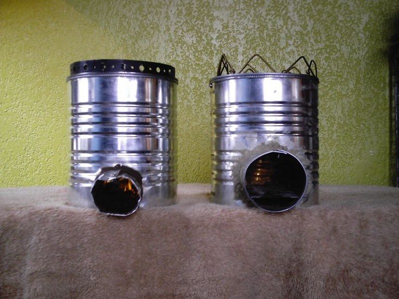 Tin Can Rocket Stove voorbeelden