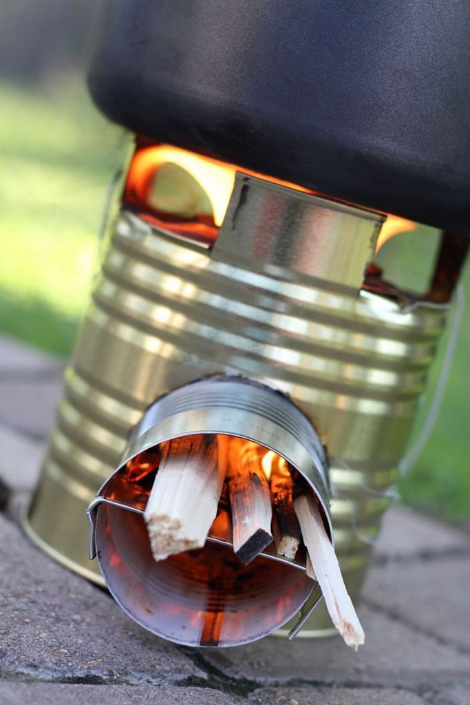 Tin Can Rocket Stove Examples