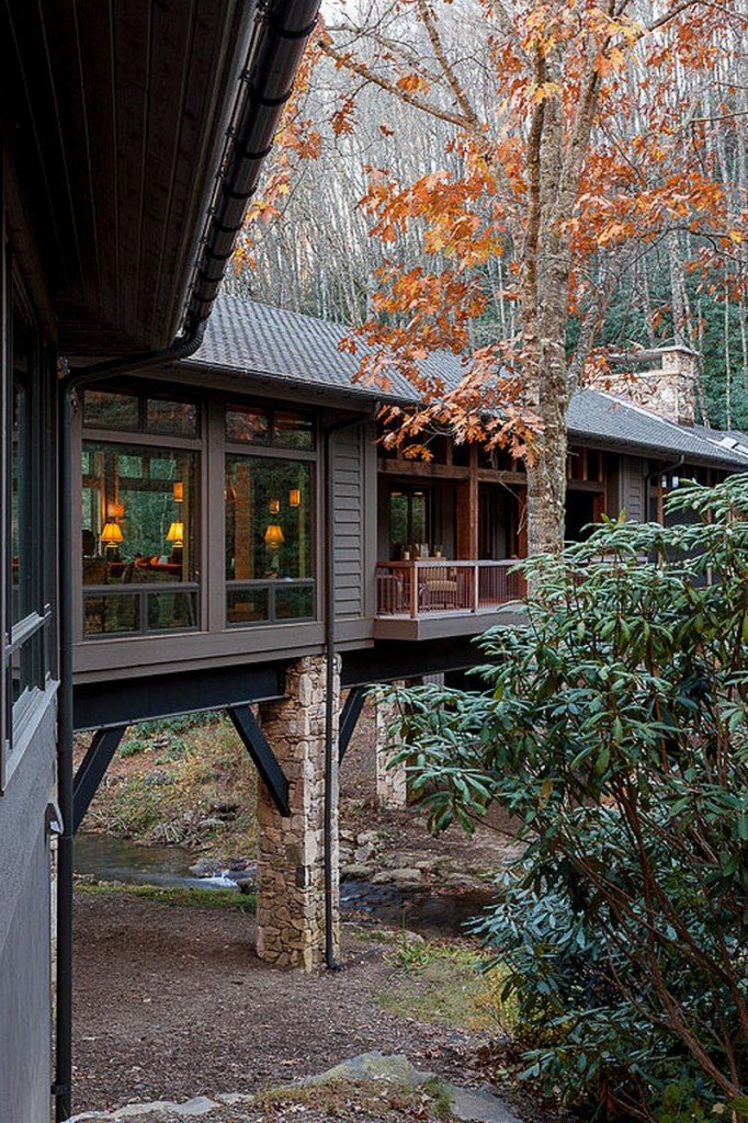 Bridge House: Home Across A Stream - Cashiers, North Carolina