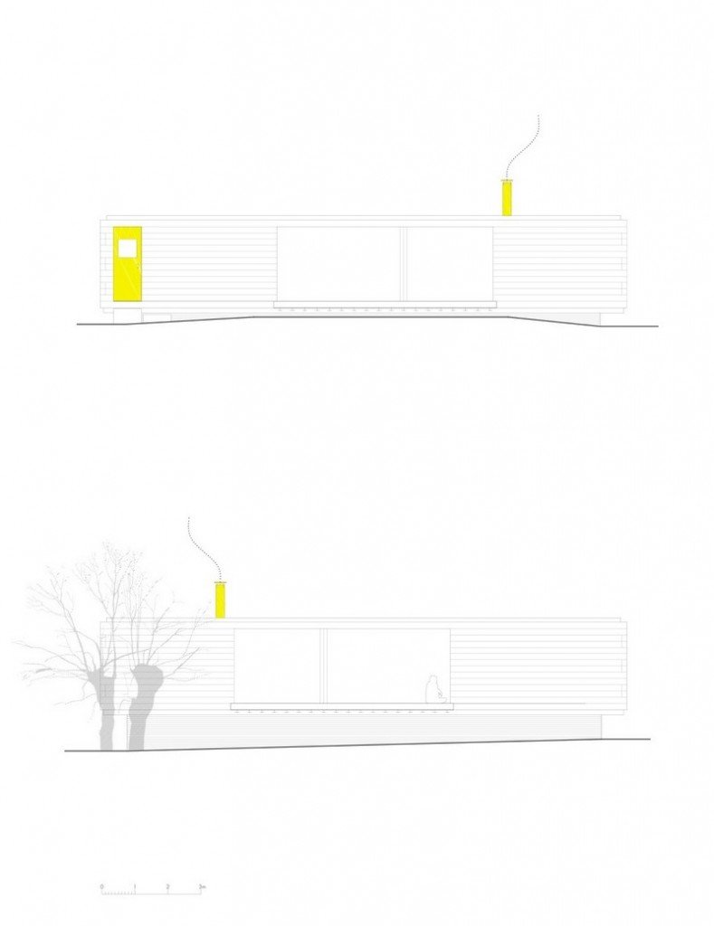 Casa B - dressed in yellow - Segovia Spain - longitudinal elevations