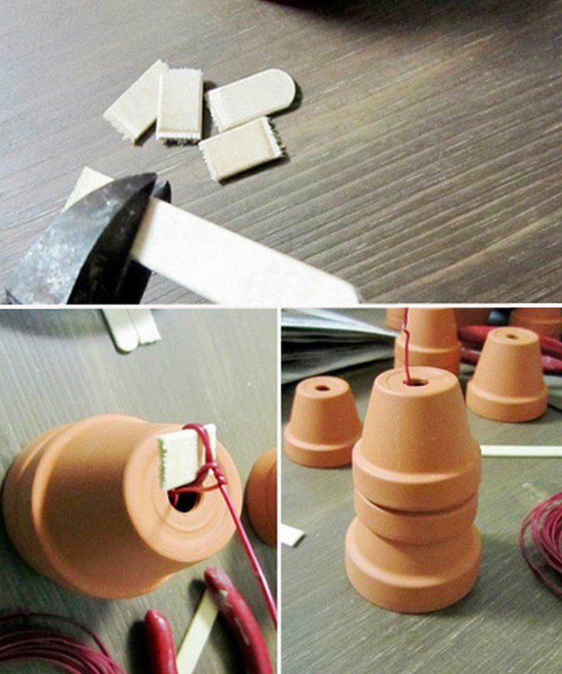 DIY Clay Pot Flower People - Popsicle Sticks for Stopper