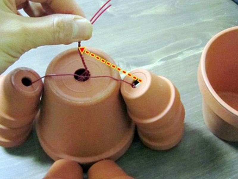 DIY Clay Pot Flower People - Connect Legs and Torso