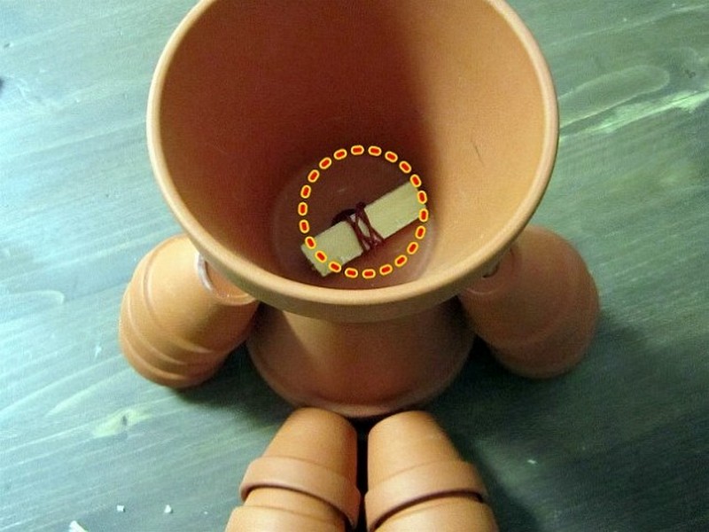 DIY Clay Pot Flower People - Attach Head
