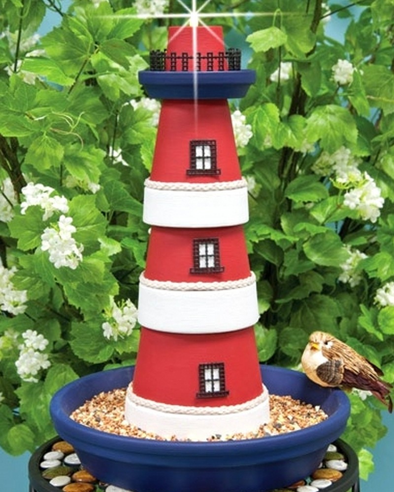 DIY Clay Pot Lighthouse