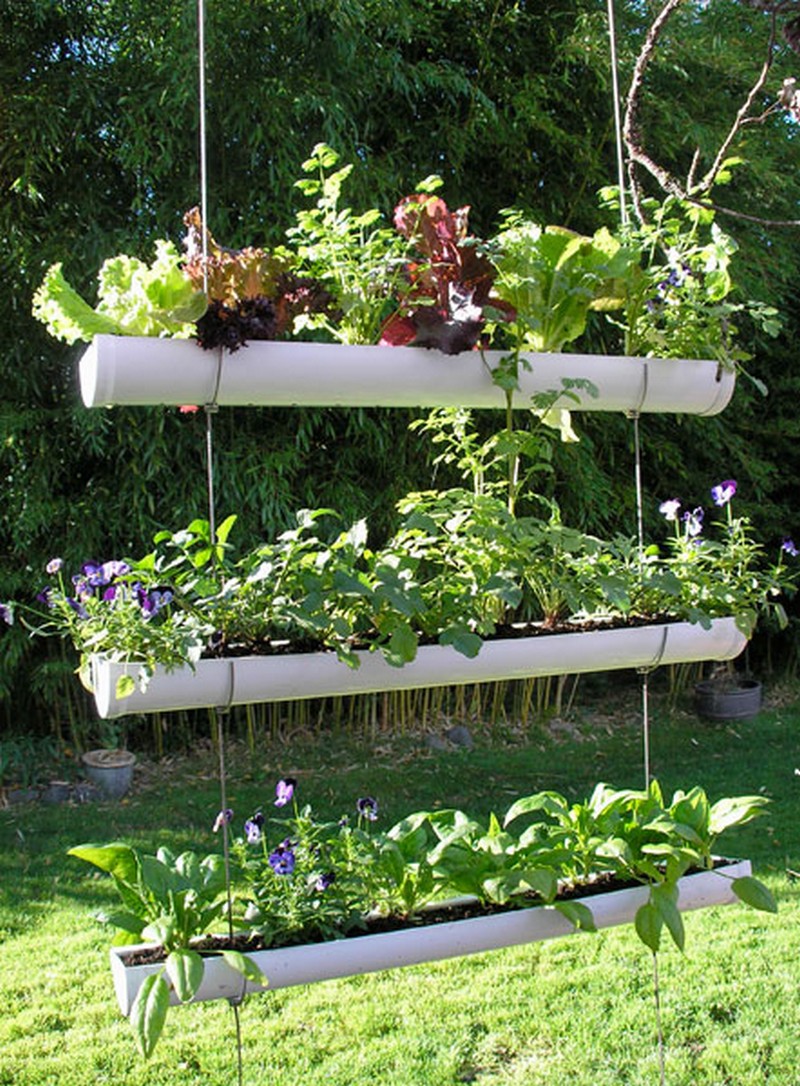 DIY Hanging Gutter Garden