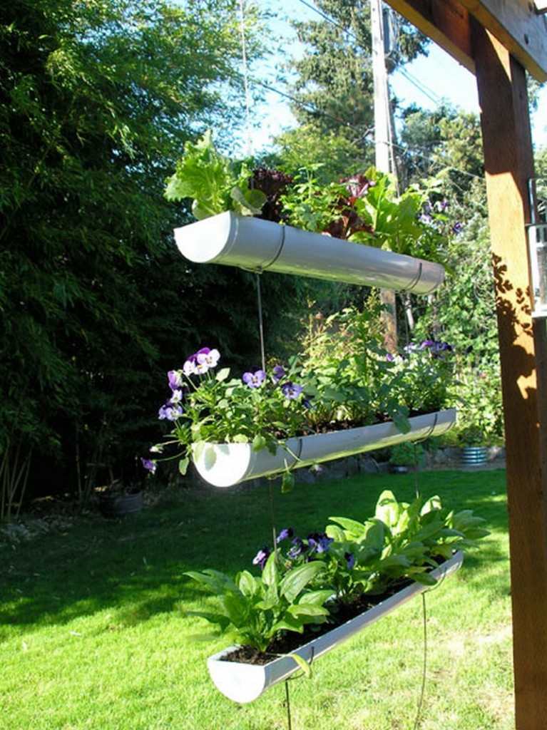 DIY Hanging Gutter Garden