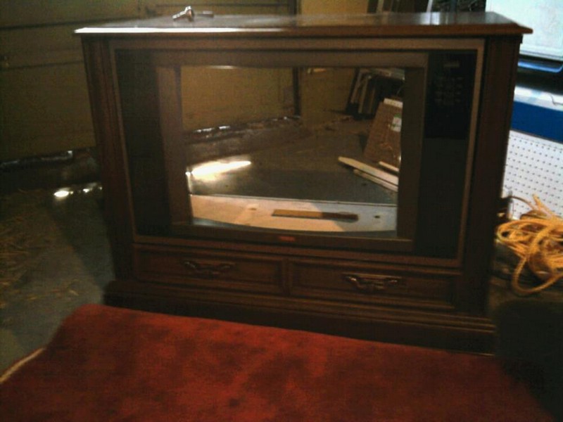 DIY Old TV Dog Bed - Dismantled