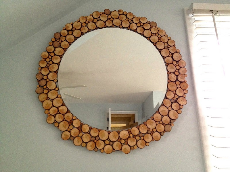 DIY Wood Slice Mirror
