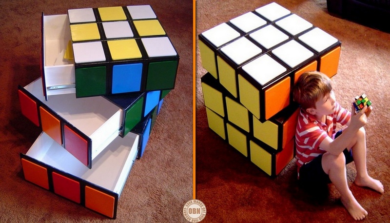 Creative DIY Rubik's Cube Dresser