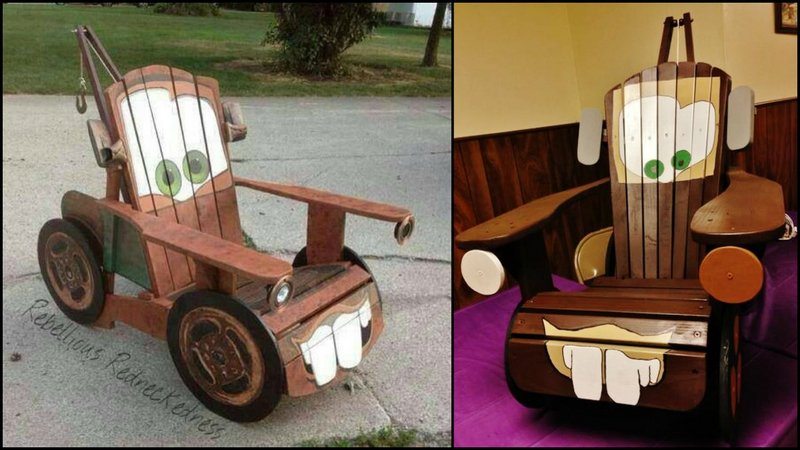 Build a DIY Adirondack chair for kids with a tow Mater design!