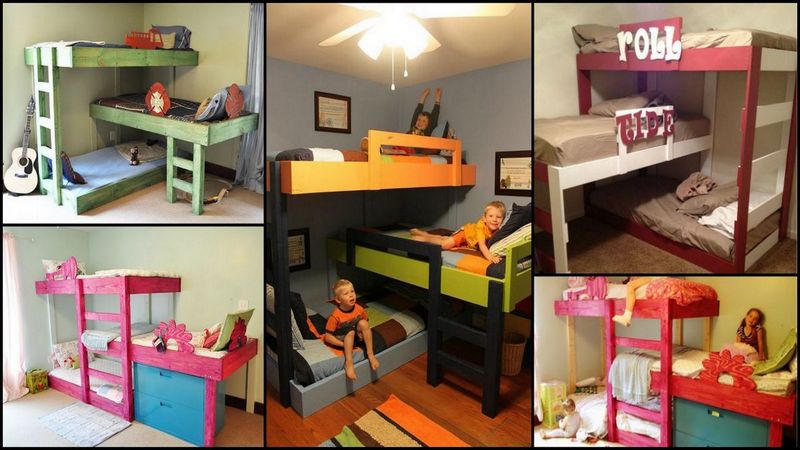 triple bunk bed 3 single beds