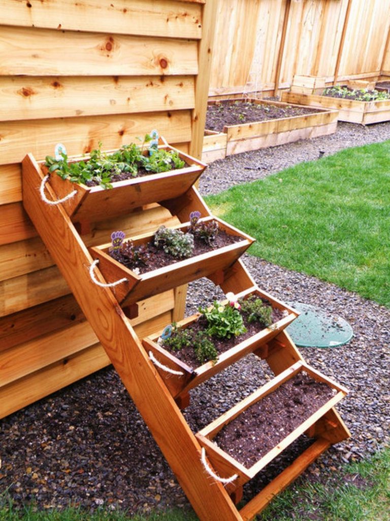 Vertical Wooden Box Planter