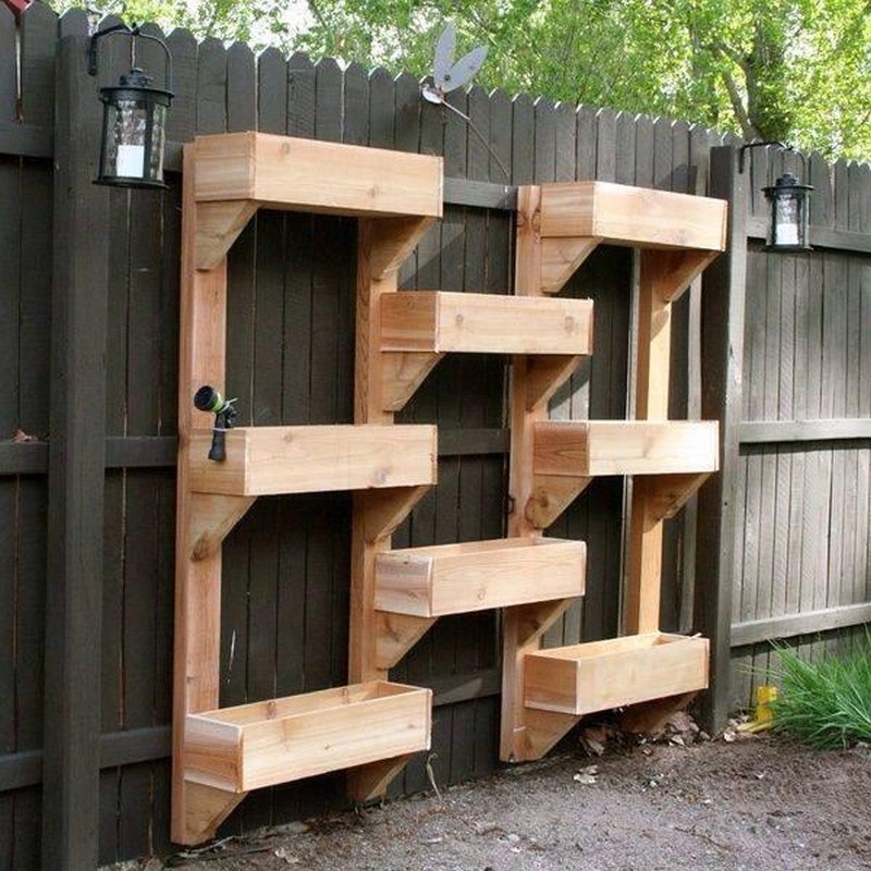 Vertical Wooden Box Planter