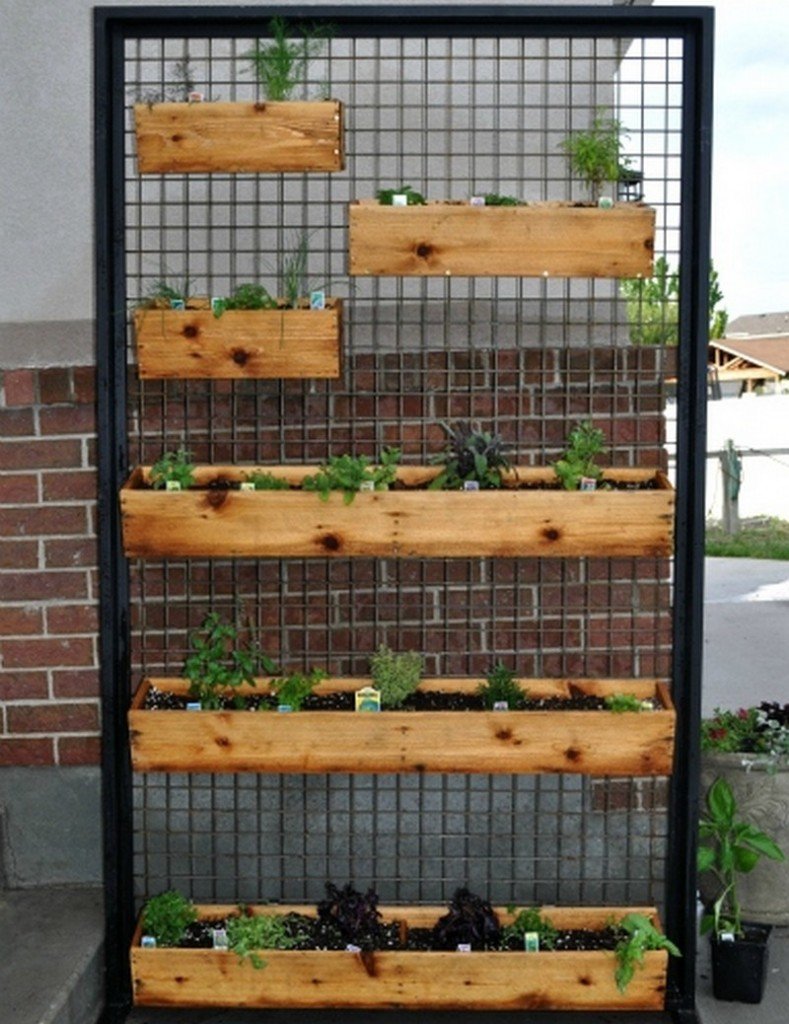 Vertical Wooden Box Planter