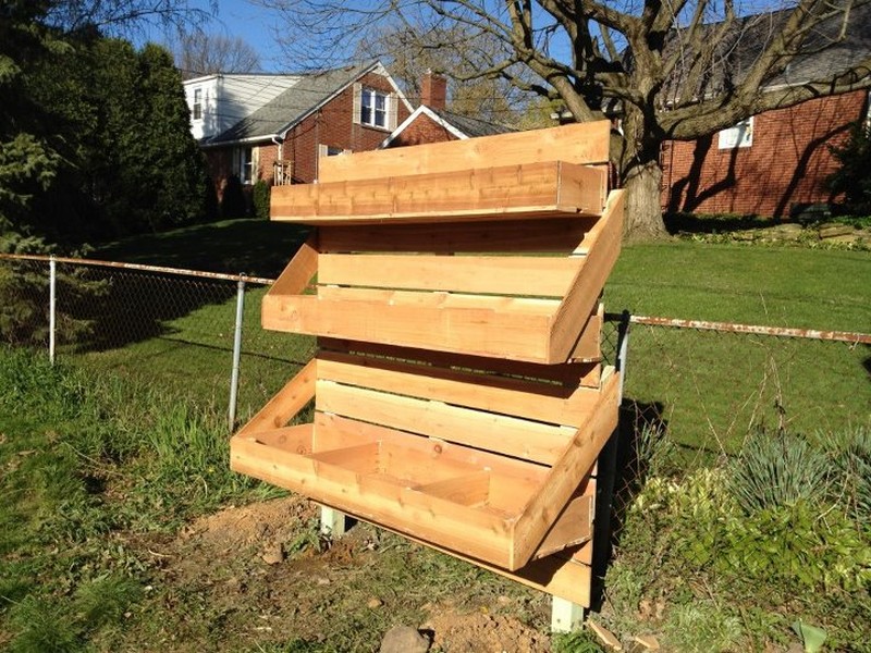 Vertical Wooden Box Planter