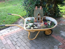 DIY Wheelbarrow Fairy Garden
