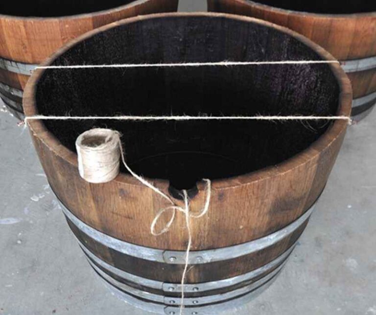 DIY Wine Barrel Planter