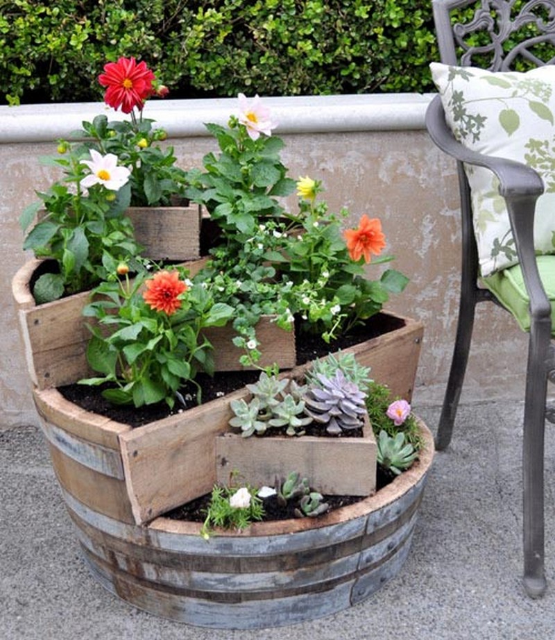 DIY Wine Barrel Planter