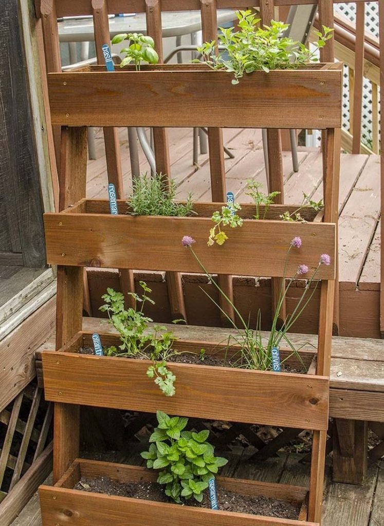 Vertical Wooden Box Planter