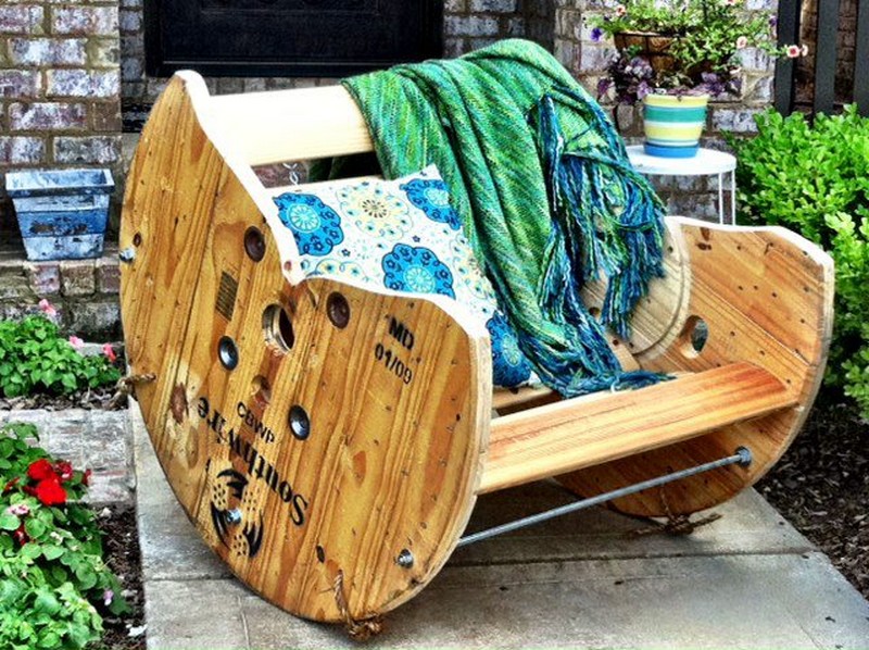 Recycled Spool Rocking Chair | The Owner-Builder Network