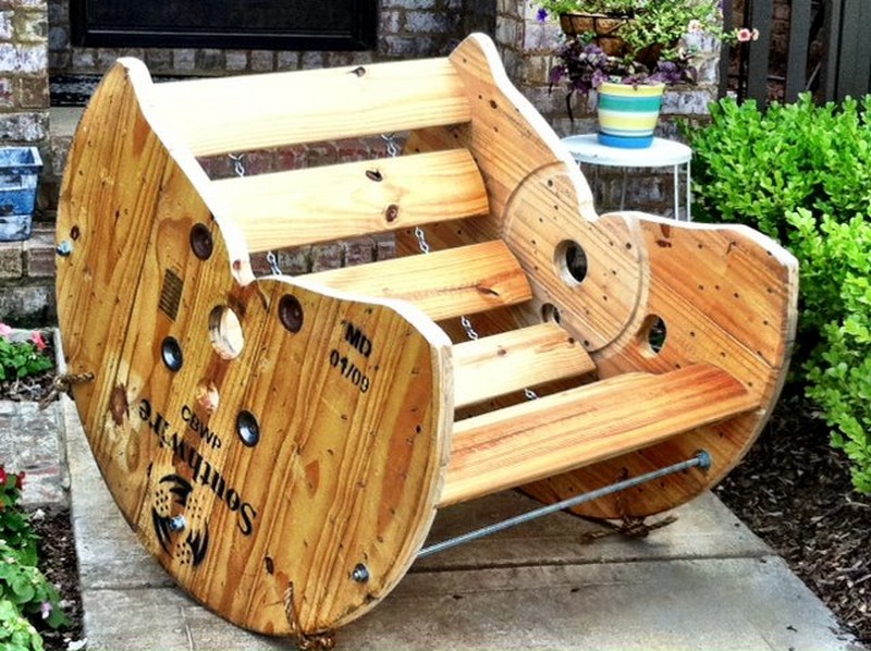 Recycled Spool Rocking Chair | The Owner-Builder Network