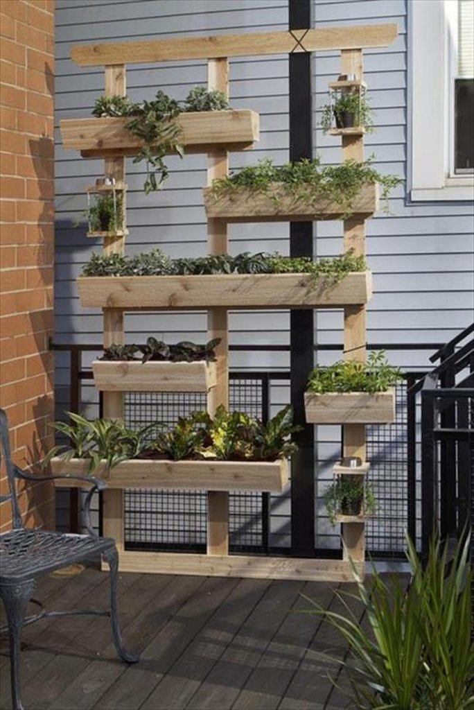 Vertical Wooden Box Planter