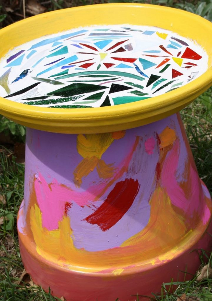 DIY Mosaic Bird Bath