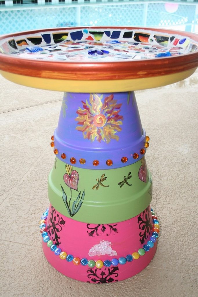 DIY Mosaic Bird Bath