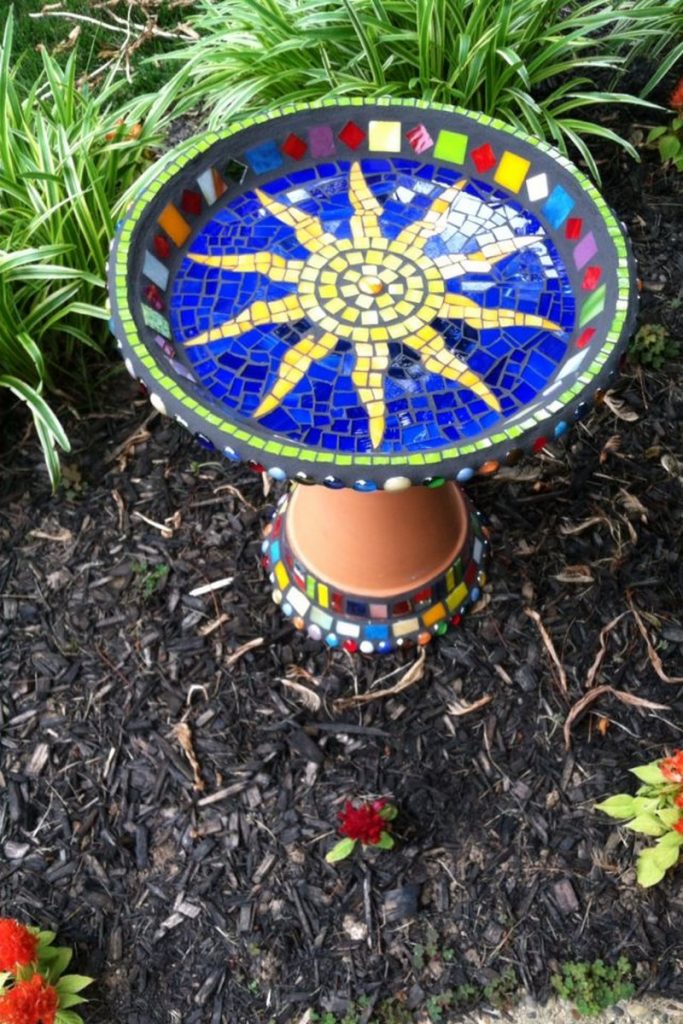 DIY Mosaic Bird Bath