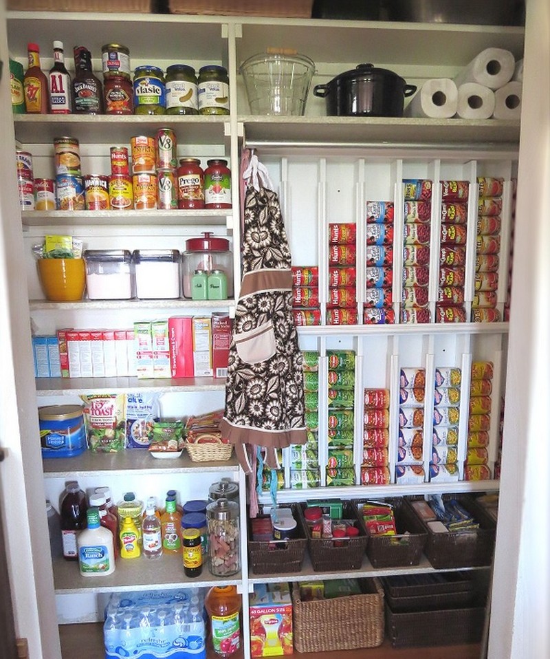 Pantry Storage Shelves with 1000 Can Food Rotation 