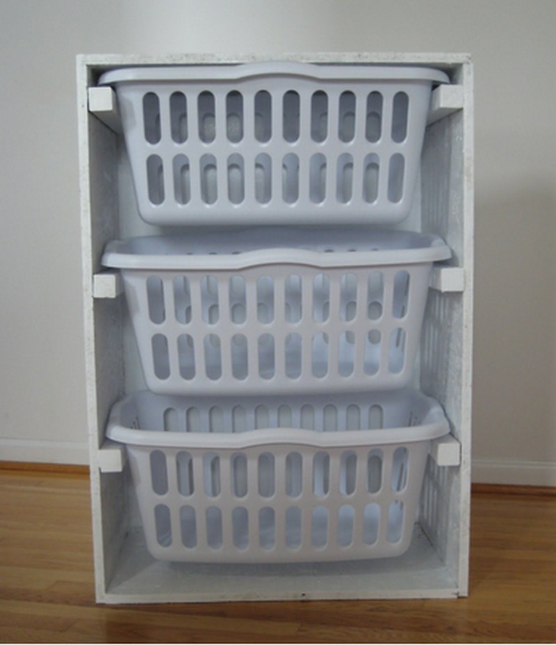 DIY Laundry Basket Dresser - Painting the whole dresser