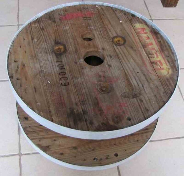 DIY Repurposed Reel Mosaic Table