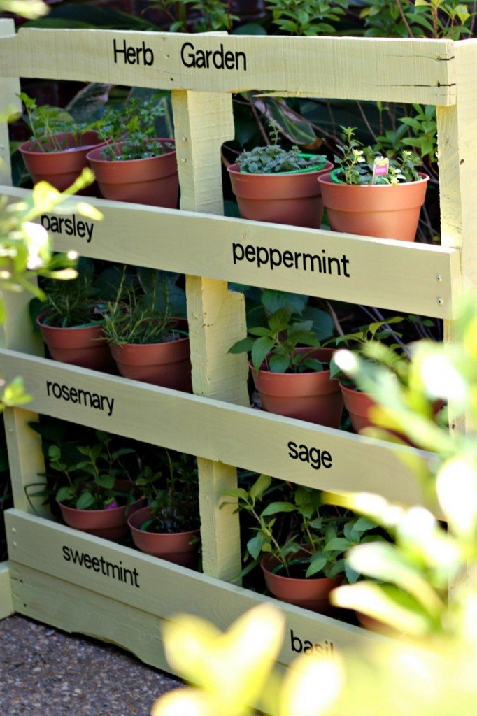 DIY Pallet Vertical Herb Garden