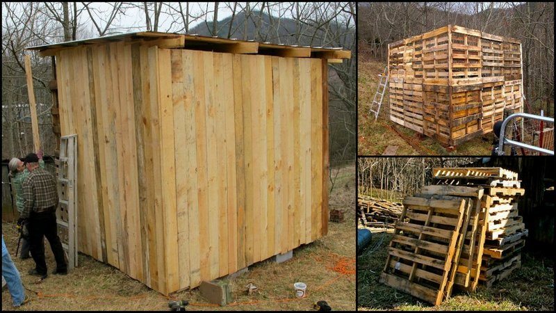 tiny cabin built using recycled pallets