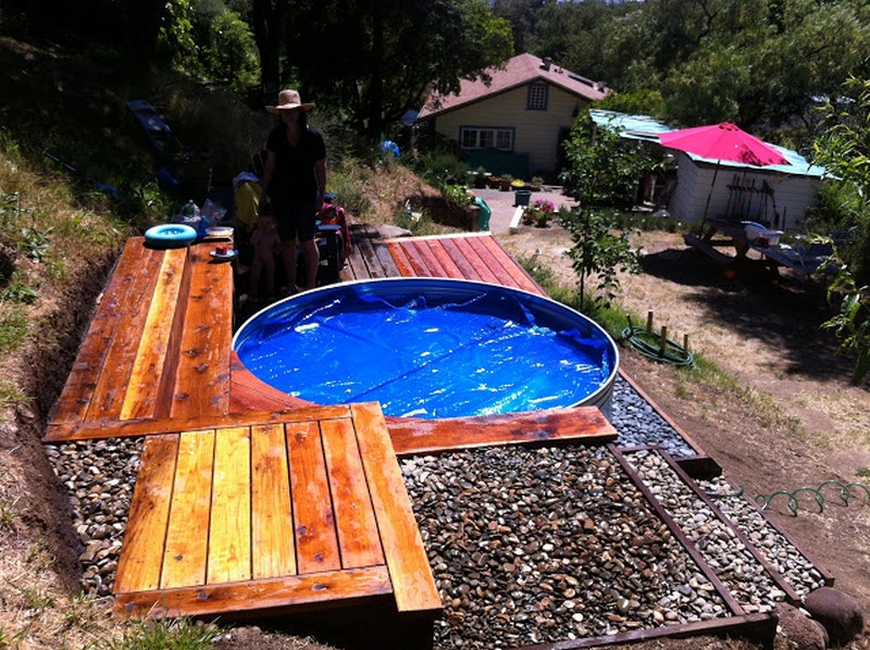 Livestock Tank Turned DIY Pool - Tank Pool