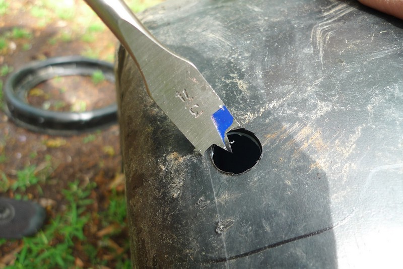 DIY Rain Barrel System - Hole in the bottom of the barrel