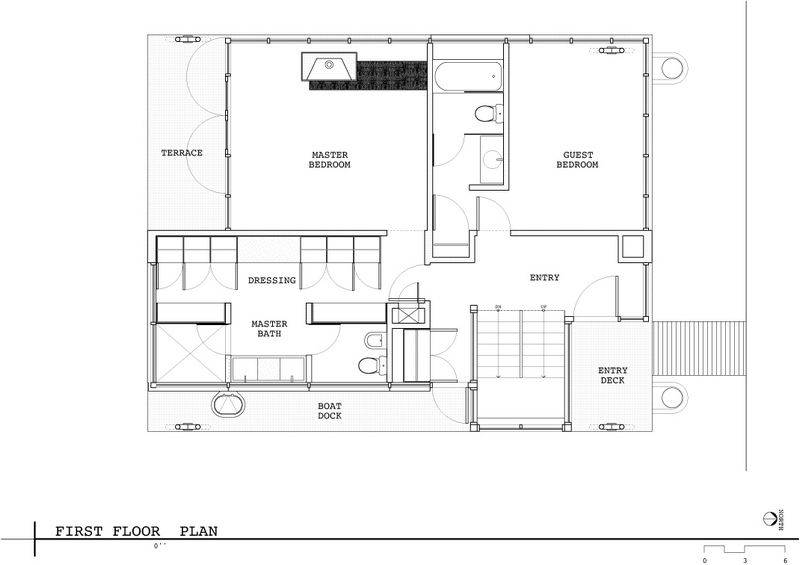 Lake Union Floating Home - First Floor Plan