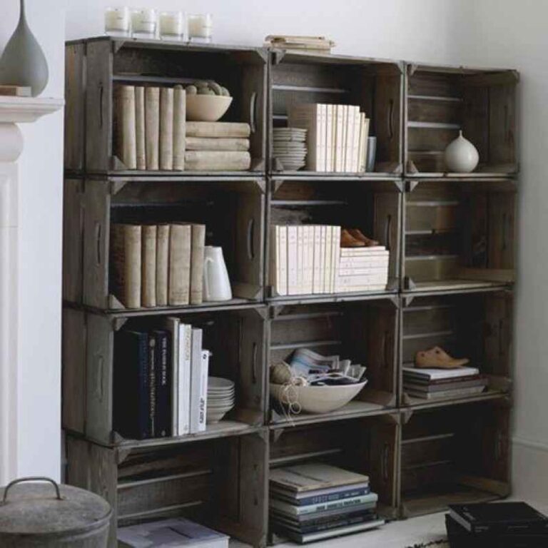 Incredible DIY Vintage Crate Shelving Unit