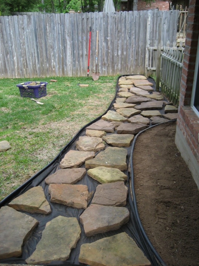 DIY Backyard Walkway - Putting Big rocks