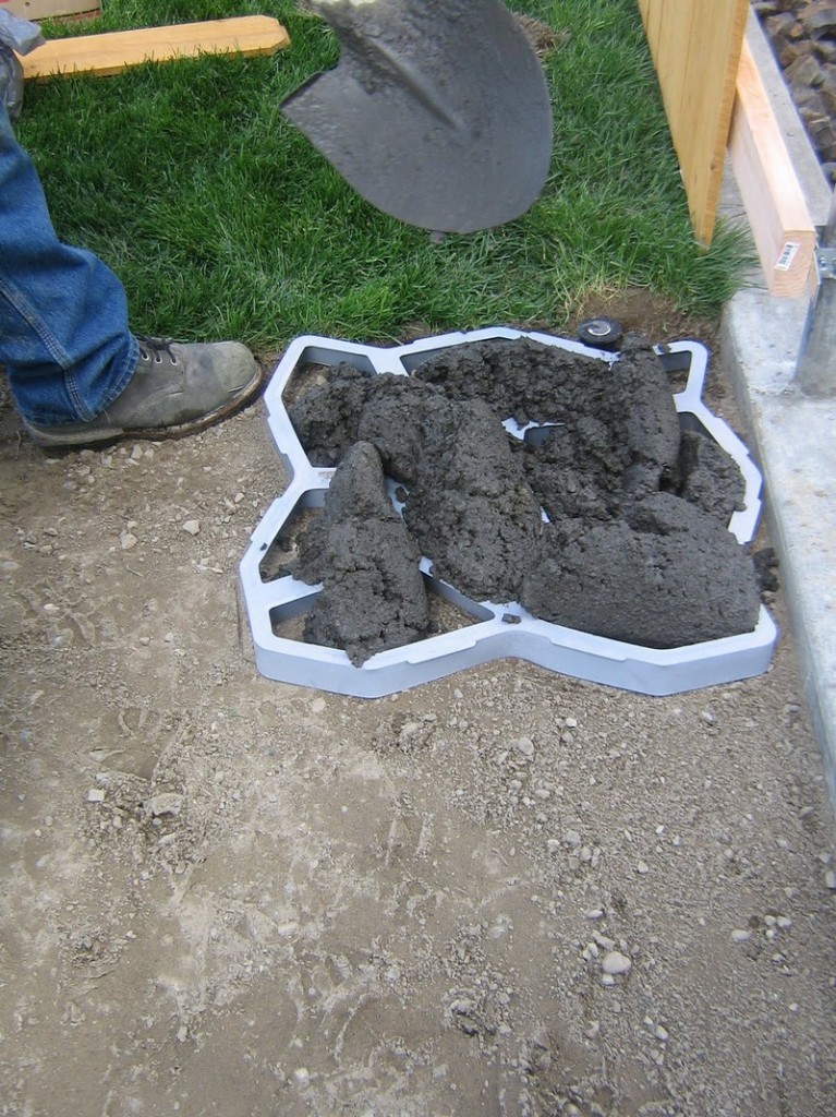 DIY Cobble Stone Path - Put concrete inside the frame