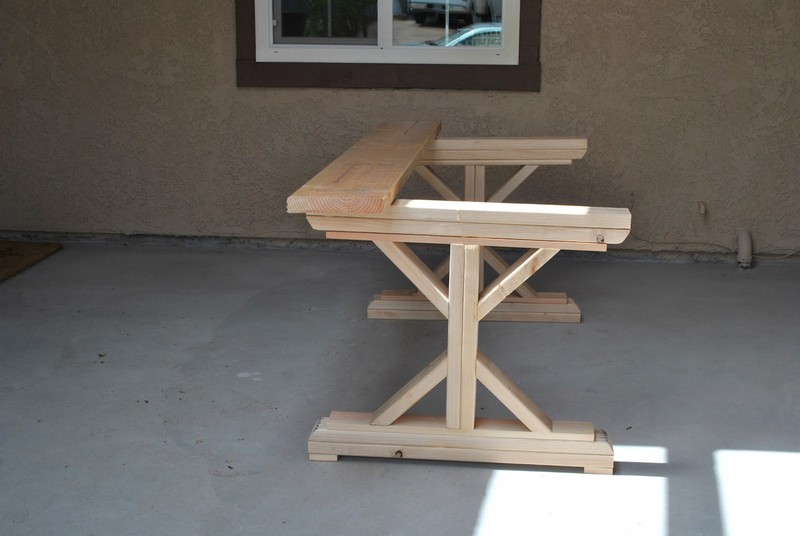 DIY Farm Table with Beer/Wine Coolers - Assembling the table