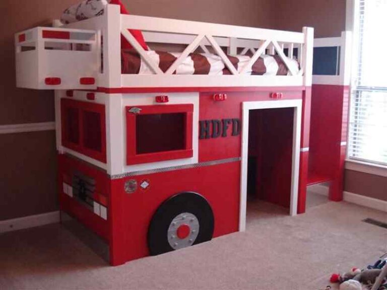 DIY Fire Truck Bunk Bed - Finished Fire Truck Bunk Bed