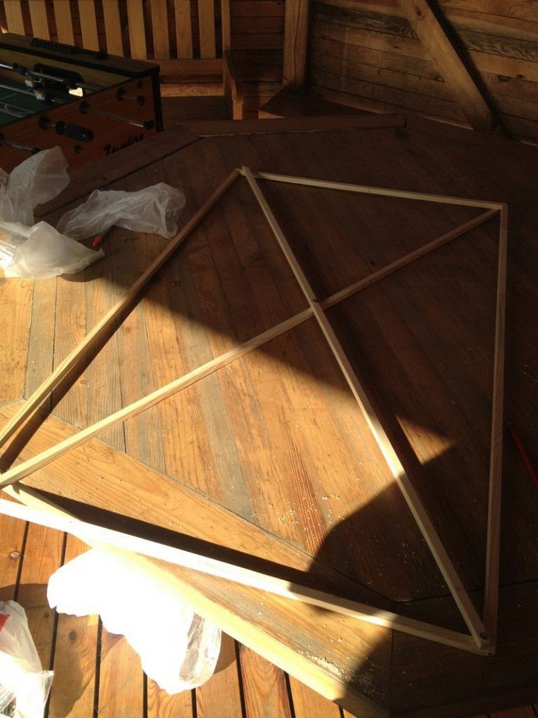 DIY Geodesic Dome Greenhouse - Window and varnish