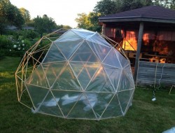 DIY Geodesic Dome Greenhouse - Secure plastic film