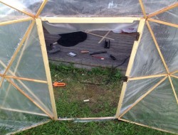 DIY Geodesic Dome Greenhouse - Outer frames of windows