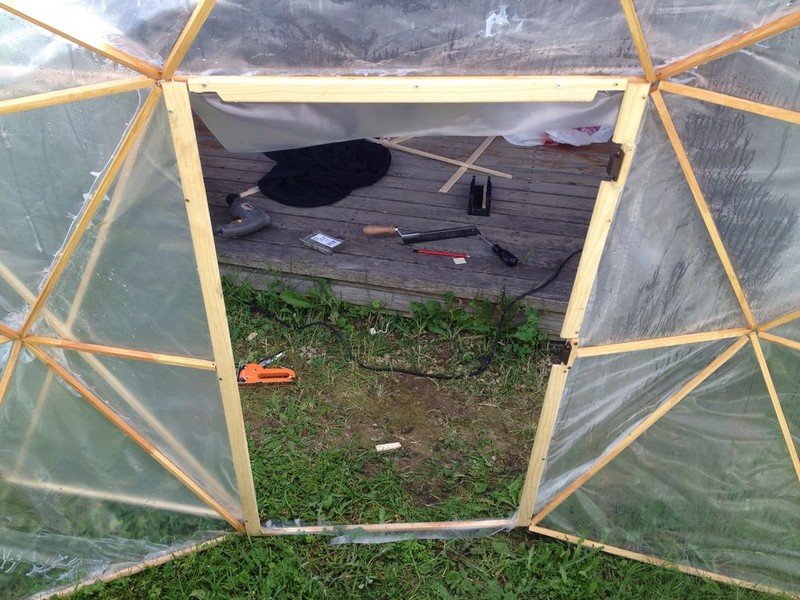 DIY Geodesic Dome Greenhouse - Outer frames of windows