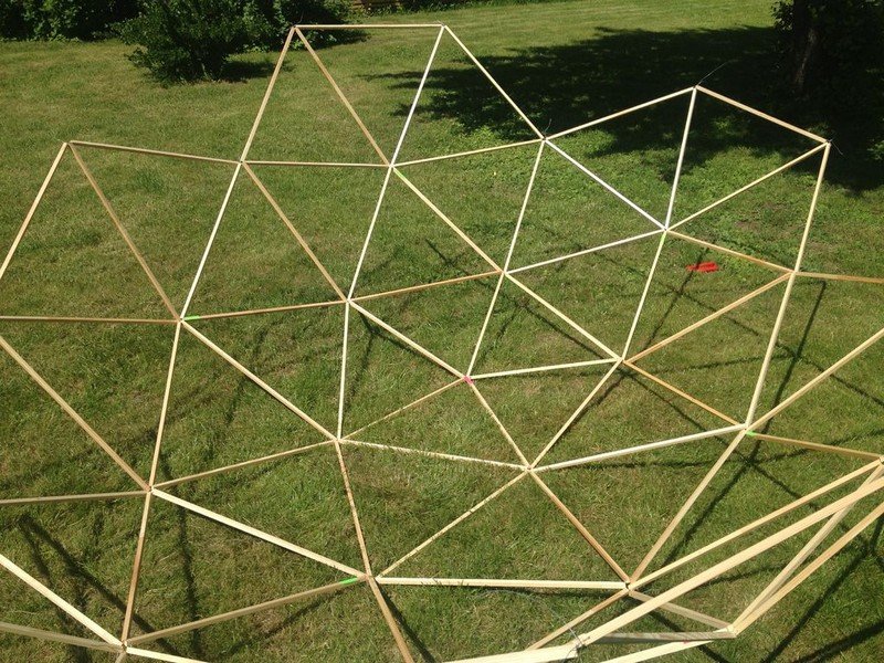 DIY Geodesic Dome Greenhouse - Assembling the Sticks