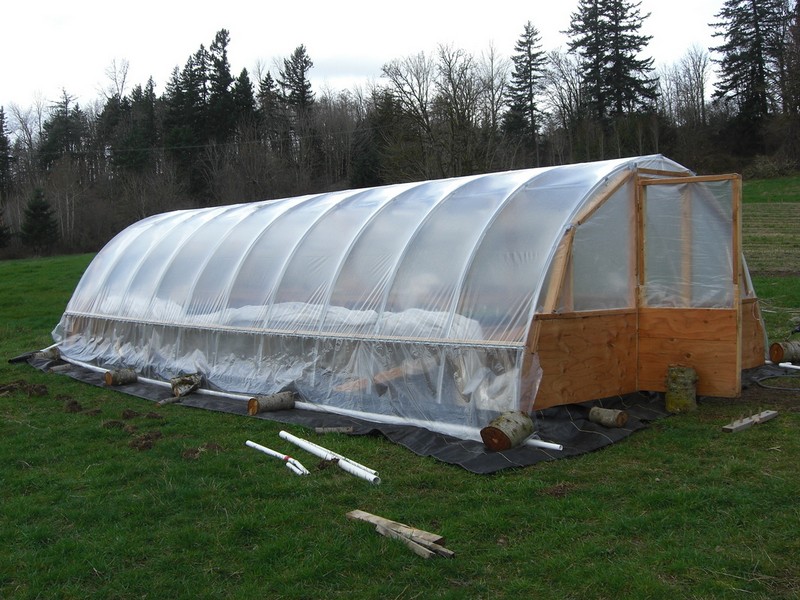 DIY Hoop Greenhouse - Add plastic